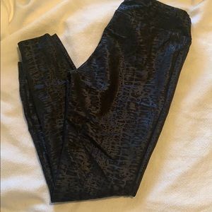 Black leopard pants